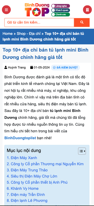 Toplist Bình Dương
