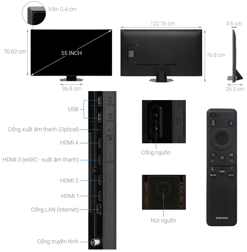 Smart Tivi Samsung QA55Q80C